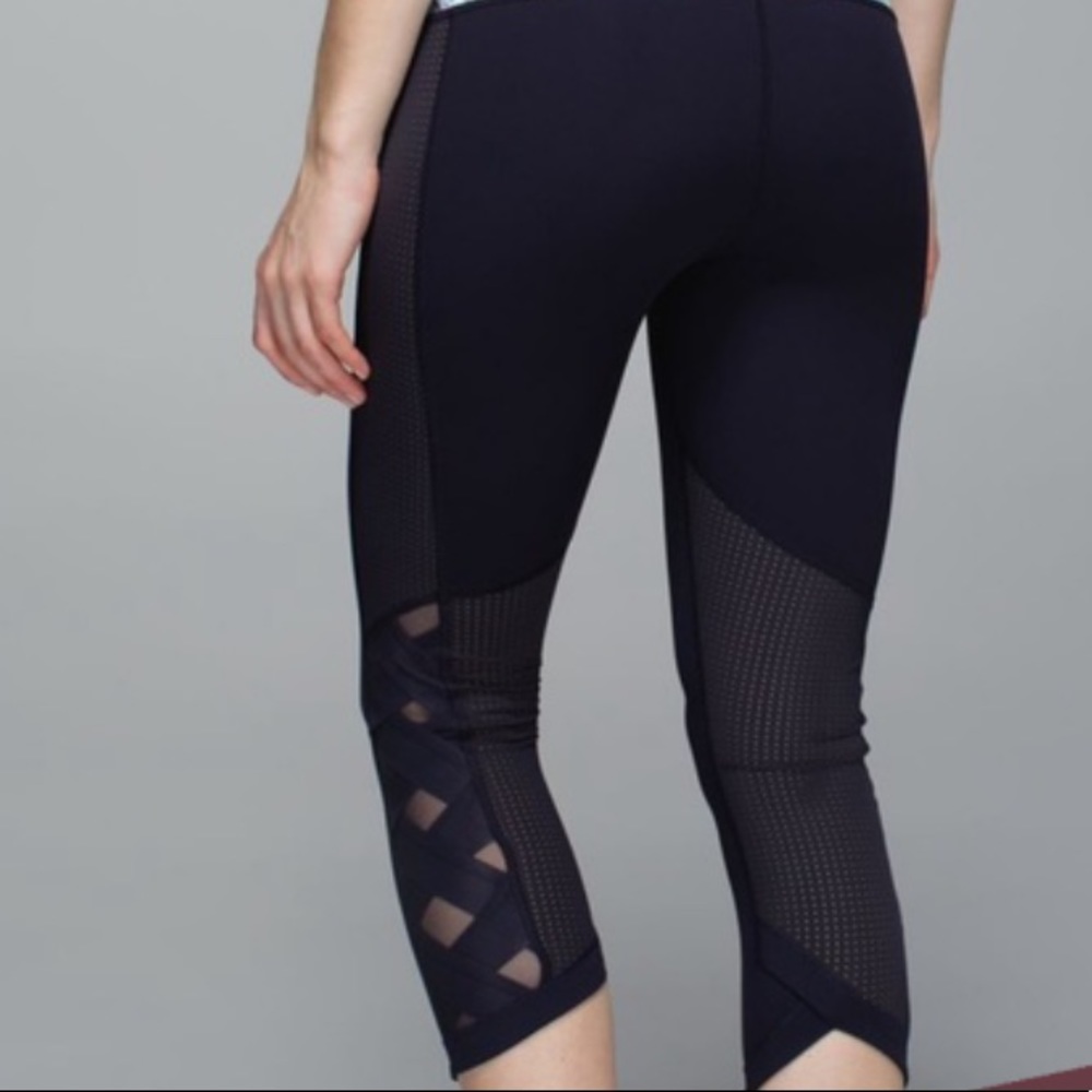 Lululemon Leggings with Mesh Braid Detail